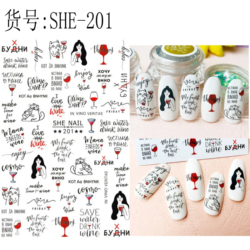 

New 2022 Valentines Nail Decal Manicures Love Letter Inscription Butterfly Mickey Slider Nail Art Decoration 3D Sticker Tips