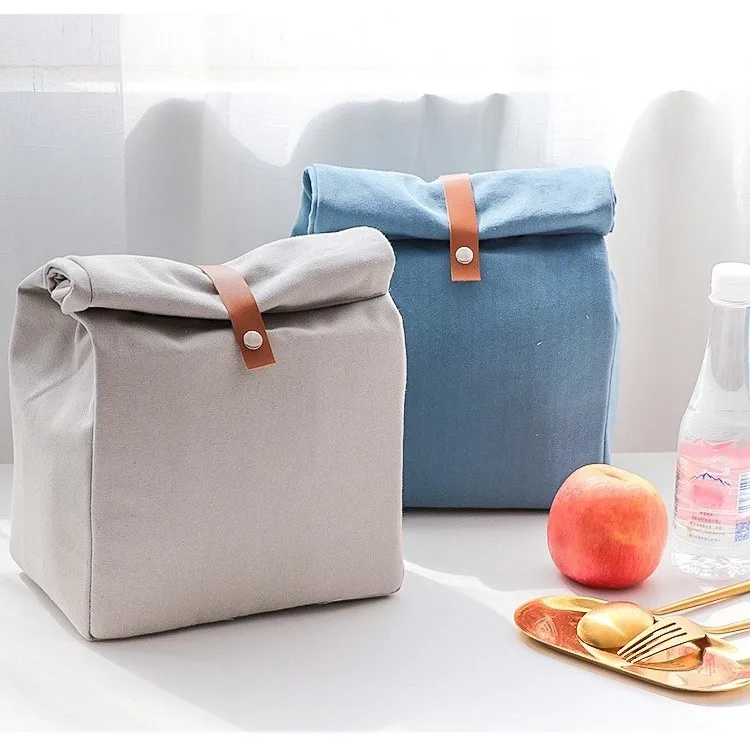 

Japanese Waxed Canvas Waterproof Oil-proof Aluminum Foil Fabric Cooler Lunch bag, Custom accepted