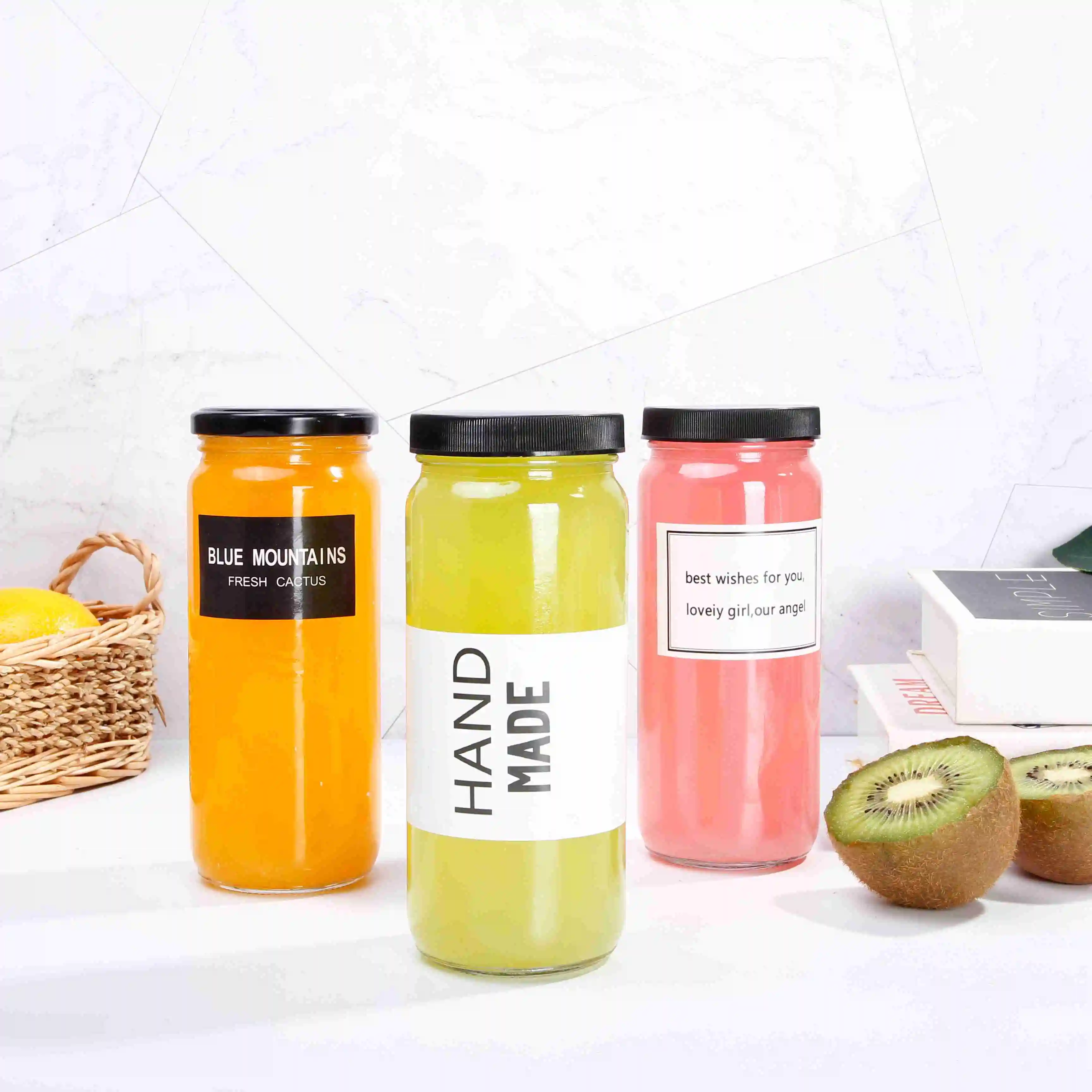 

8oz 250ml Glass Mason Jar with Lid Glass Jar with Colored Plastic Lid