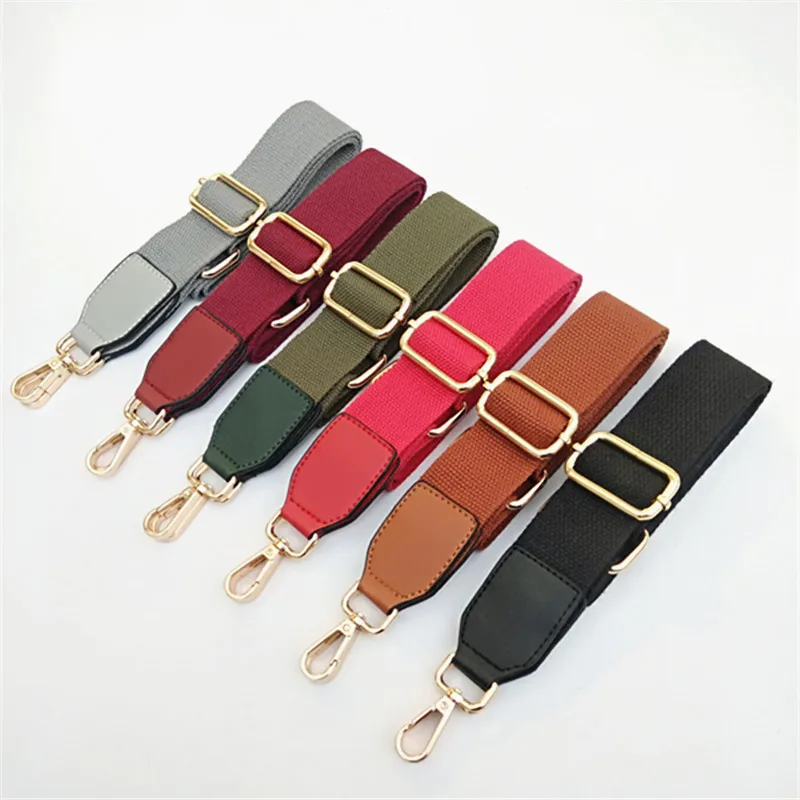 

Canvas Webbing Color Stripe Ribbon Decompression Adjustable Handbag Strap, Multi-colors