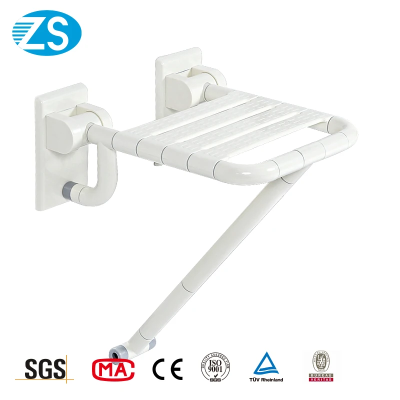 
Bathroom Wall Mounted Nylon Shower Room Seat screw hinged folding chair for Disabled 