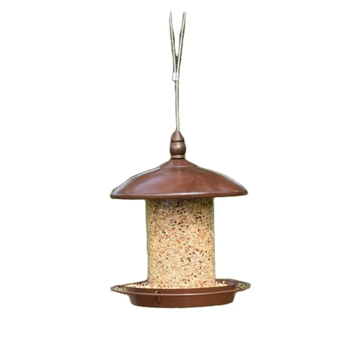 

squirrel proof Automatic Humming clear dome Seed Hanging Bird Feeder, Brown