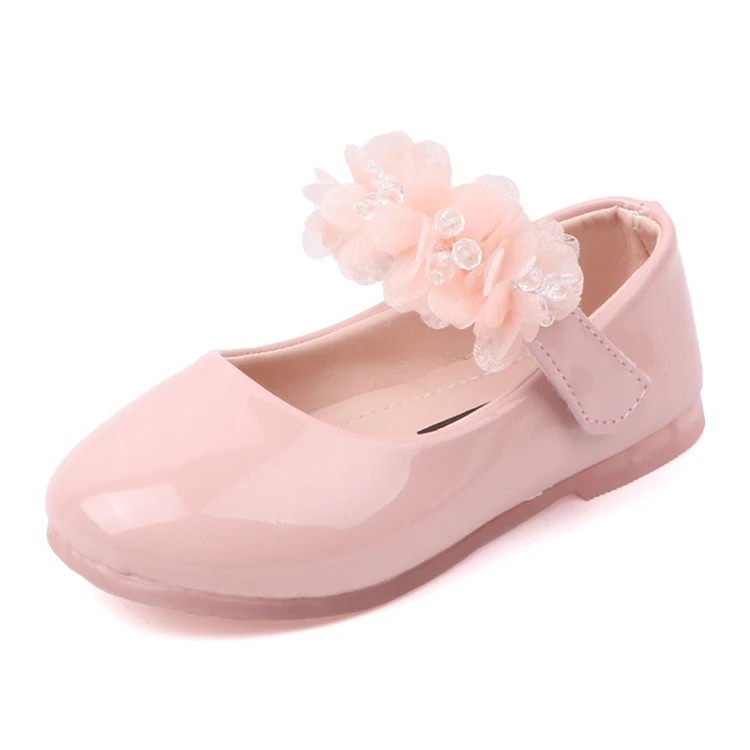 

Girls rhinestone lace baby shoes Soft Soled Ballerina student bowknot Kids leather shoes for Dance Wedding Party