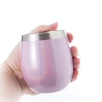 

Unbreakable Fast shipping FDA service 2 pack 8oz 12oz Double wall stainless metal mug Insulated stemless steel wine tumbler