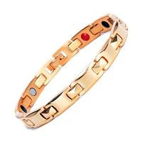 

Wholesale Stainless Steel Luxury Men Magnetic Energy Gold Bracelet