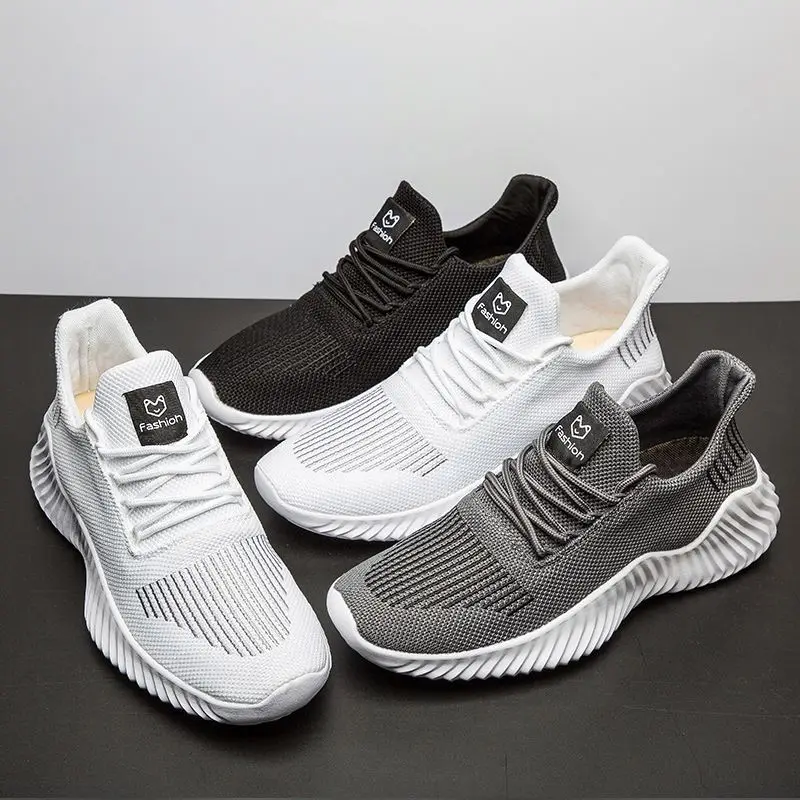 

2021 Hot Style Shoes Men High Quality Sneakers Male knitting Breathable Gym Casual Male Footwear Light Big Size Tenis Masculino