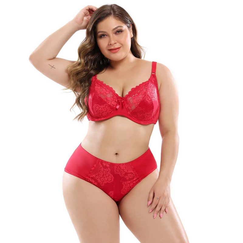 

Classic Bra And Panty Set Full Coverage Non Padded Figure Cup Soft Plus Size Support Lace Daily Pantie Brief Underwear Lingerie