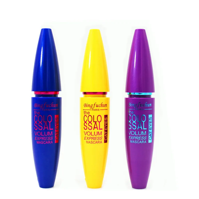 

Makeup yellow blue purple fat mascara long and thick curling anti-smudge foreign trade explosion, Black color