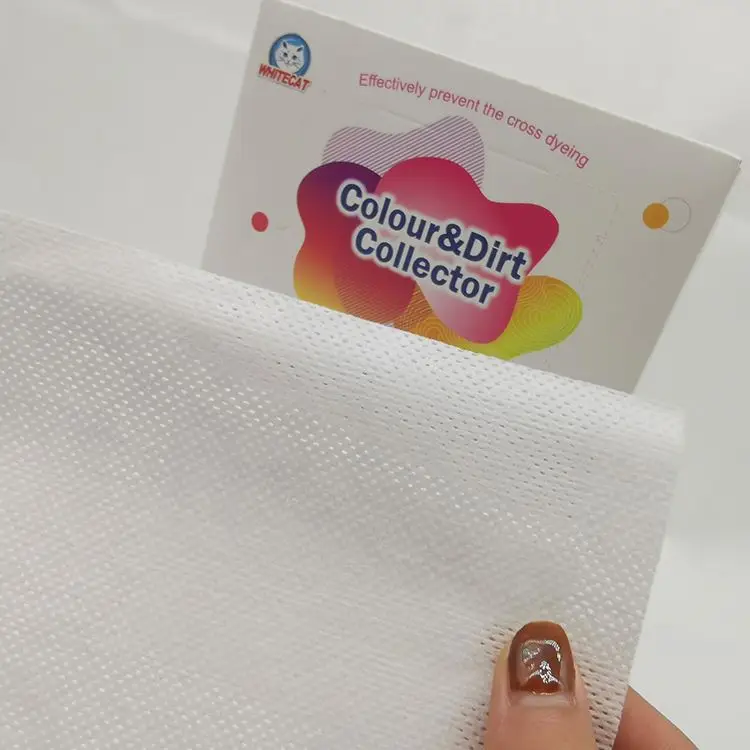 

Daily necessities color fabric grabber sheets color run grabber sheet mixed washing helpers Shanghai factory, White