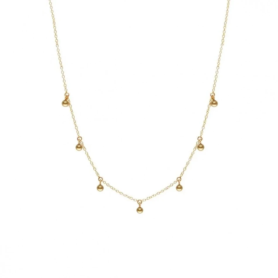 

Stylish 18K gold plated necklace jewelry 925 sterling silver shaker ball choker necklace for women