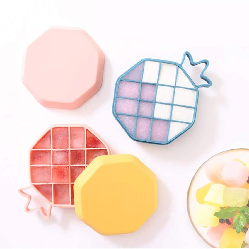 

High Quality Stackable Safe Ice Cube Molds BPA Free Silicone 16-Ice Trays For Wine Party Kitchen Bar Drinking, Green, pink, yellow, blue