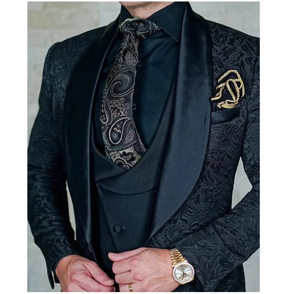 

Luxury Men Suits 3 PieceS Groom Terno Suit For Men(Jacket+vest+Pants)