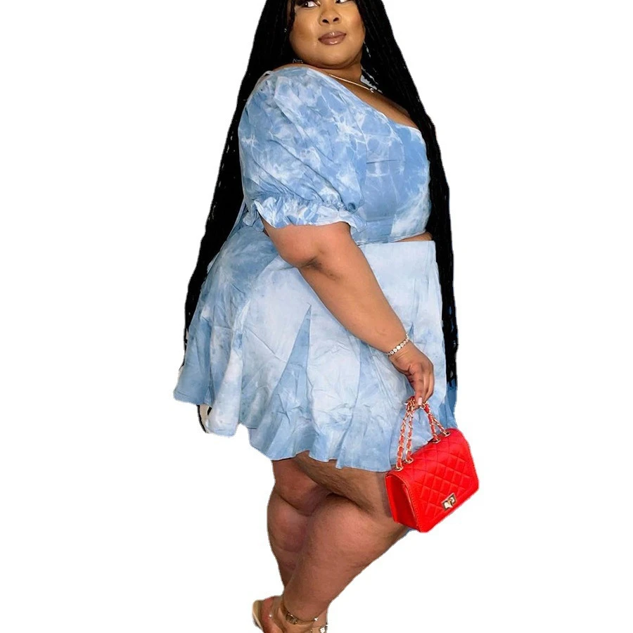 

Dropshipping Sexy  Two Piece Set Women Dress  2 Piece Skirt Set Dress Summer 4xl 5xl