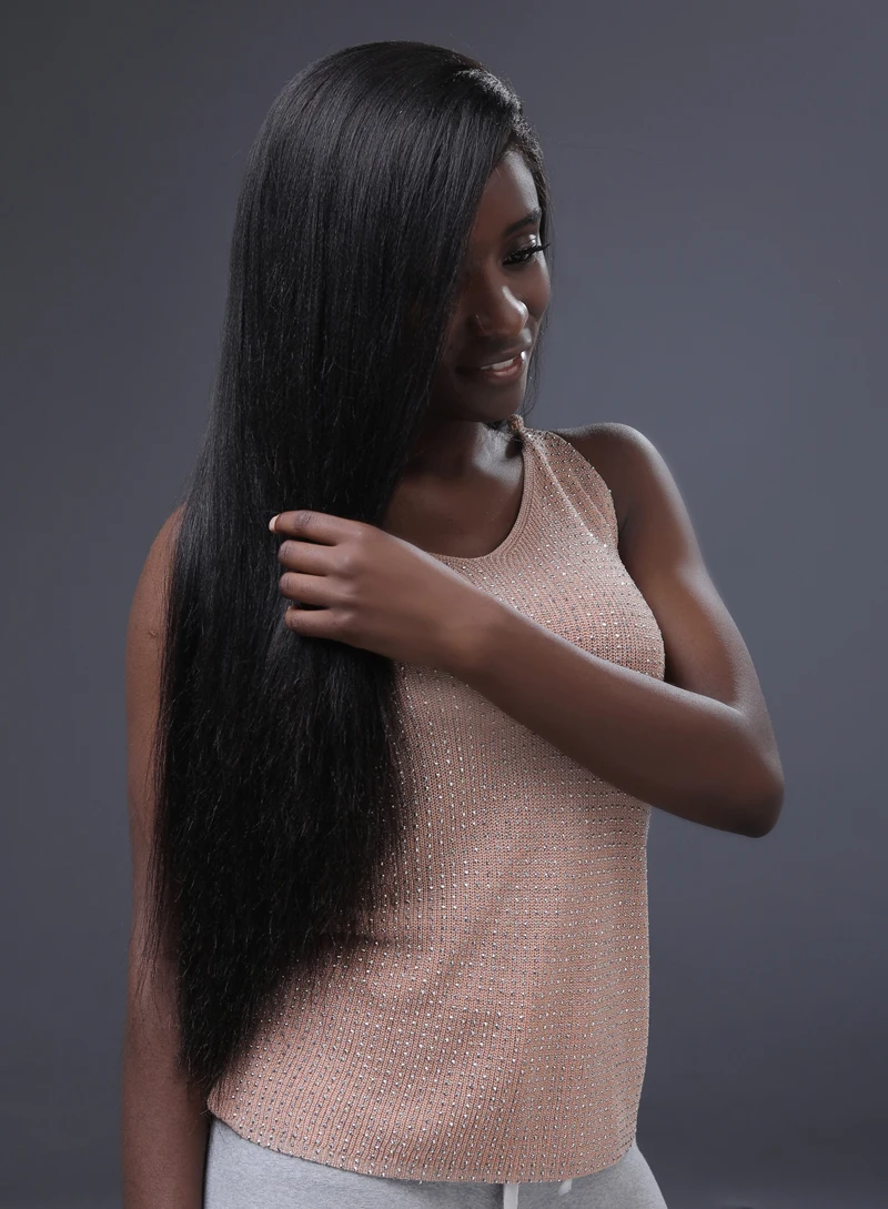 工厂销售 100% 巴西长人发全蕾丝假发直发女性头发蕾丝假发为黑人女性