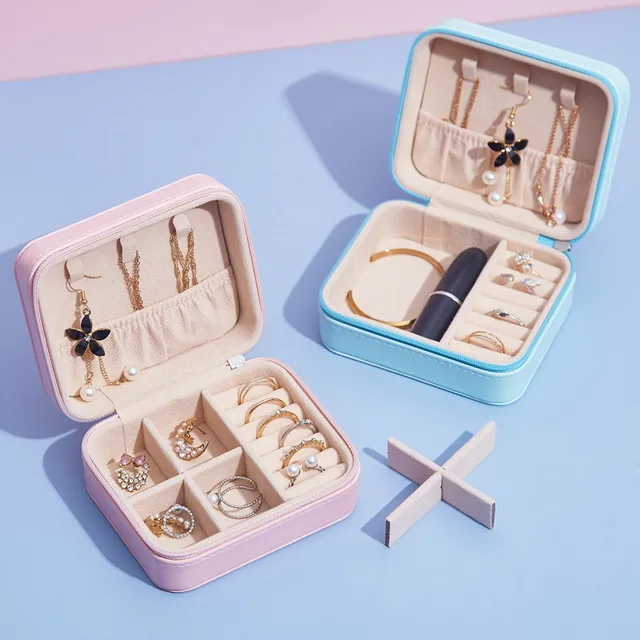 

Women Girls Organizer PU Leather Portable Jewelry Case Packaging Gift Box for Jewelry Travel Box, Customized