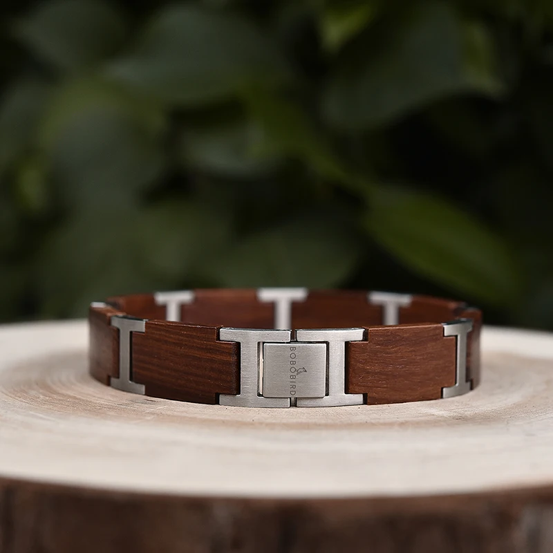 Unisex Bobo Bird Wood Bracelet for Men Women Chinese Factory's Hot Sale Item Stainless Steel Watch Wood Bracelet Gifts Parties