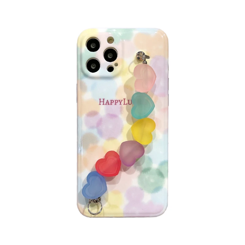 

2021 new ins dream color and candy love chain striped straight edge cube case for iPhone12 pro max mobile phone case, 1color