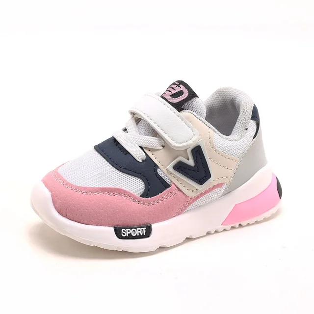 

Spring Autumn Kids Shoes Baby Boys Girls Children's Casual Sneakers Breathable Soft Anti-Slip Running Children's Sports Shoes, Pink,gray