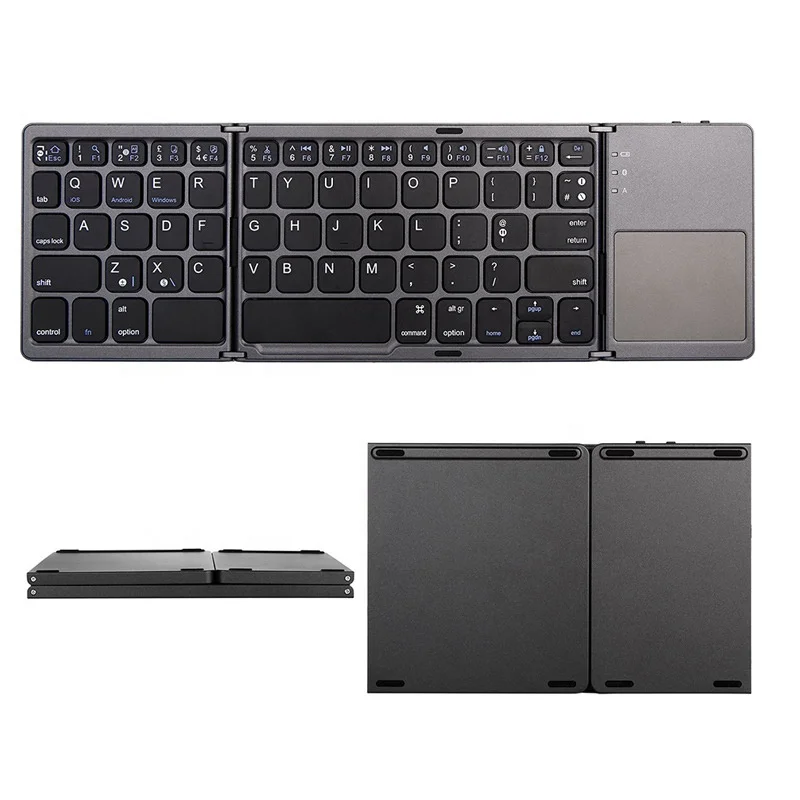 

YONANSON Folding Wireless Keyboard Ultra Slim Foidable Pocket Sized Keyborad for Ipad iphone iOS Android Windows