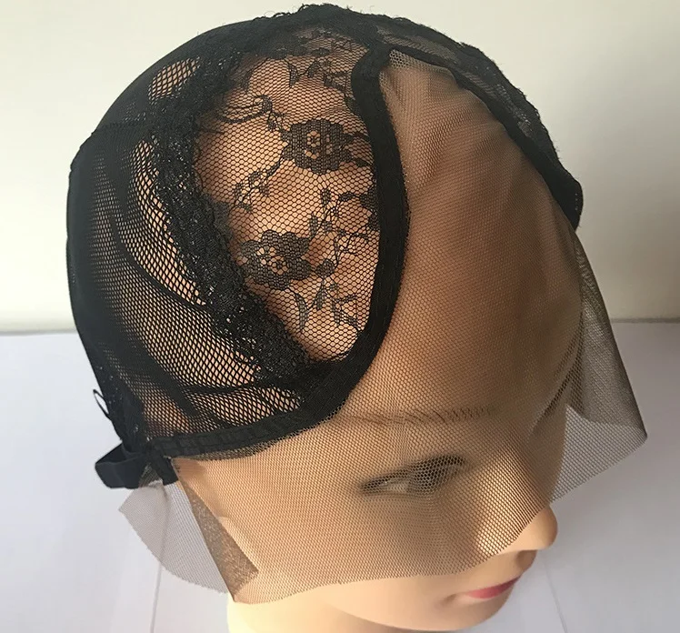 
U shaped front lace elastic New Black mesh weaving Spandex band Stretchable Lace Wig Caps 