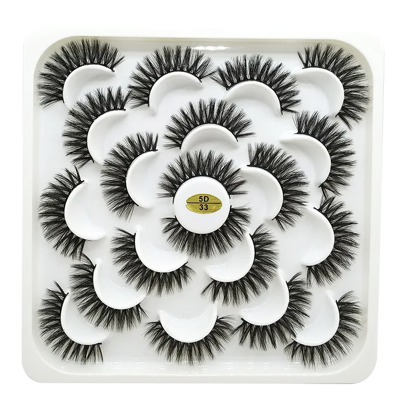 

10 Pairs False Eyelash Set 3D Mink Fake Lashes Handmade Natural False Eyelashes Extensions