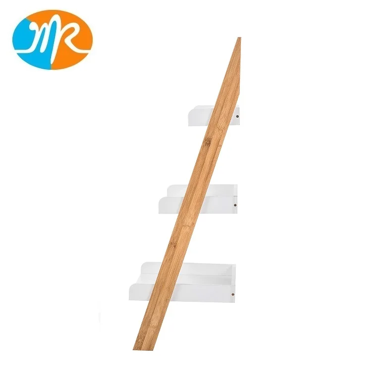 Bamboo And Mdf Display Shelf Ladder Shelf Storage Rack - Buy Bamboo ...