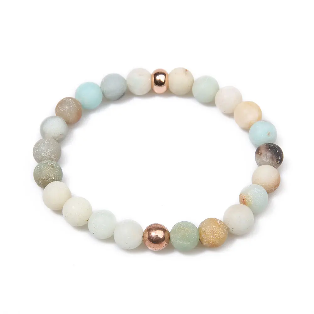 

Weihao Hot Selling Meditation Yoga Jewelry Round Bead Bracelet Semi-precious Stone Energy Beaded Bracelet, As picture show