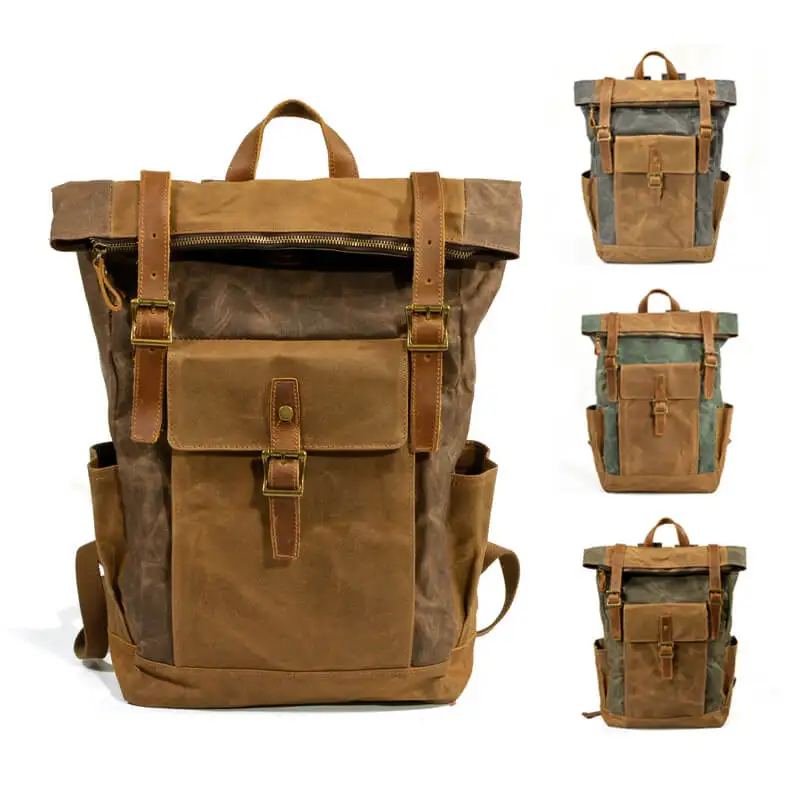 

YS-D002 Wholesale High Quality Canvas Laptop Backpacks Lightweight Outdoor Travel Backpack Waterproof Vintage Polyester Male