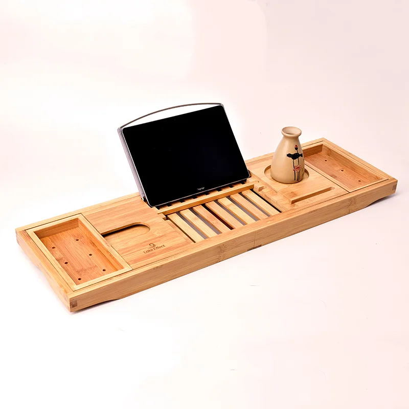 

Extendable Bathtub Caddy Bamboo Bath Tub Tray For Bathroom Set Accessories