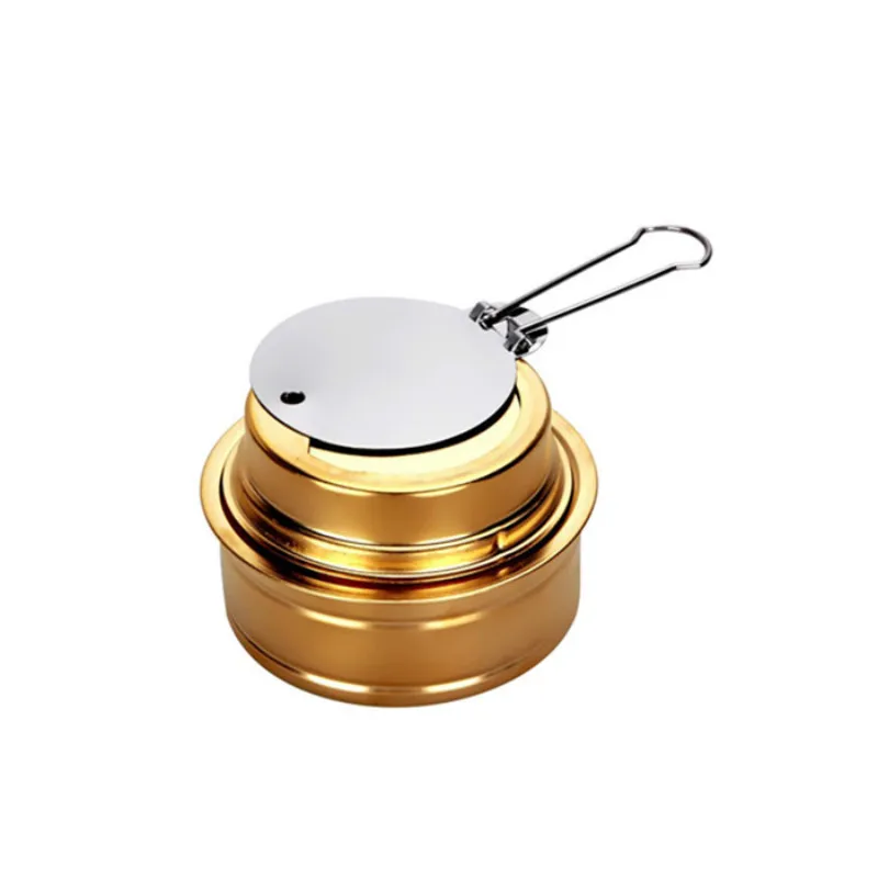 

Safe Mini Portable Mini Aluminium Alloy Brass Burner for Outdoor Camping Hiking Backpacking Picnic Alcohol Stove Burner, White