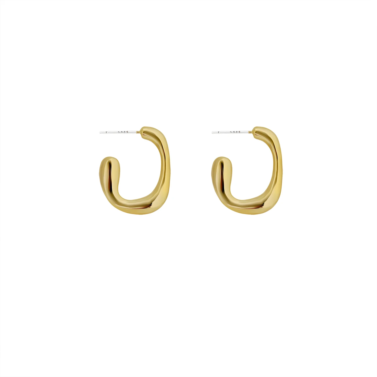 

Hyacinth Cool Style Simple Geometric Gold Plated Copper Jewelry 925 Silver Needle All-match Women's Stud Earrings