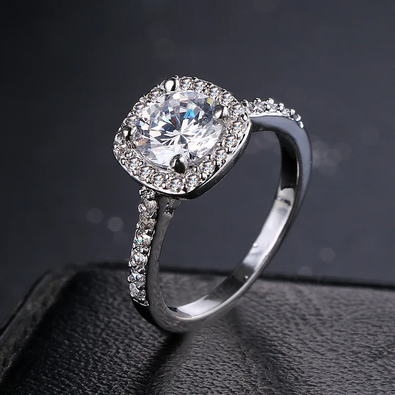 

Classic inlay engagement engagement ring diamond wedding rings for girls Gift