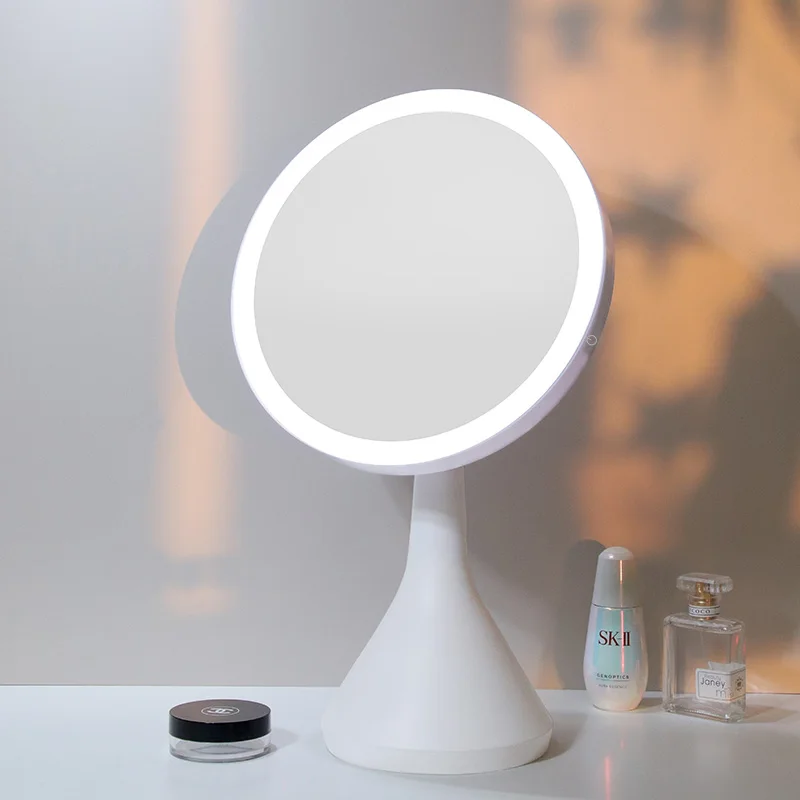 

Hot Sale New Desktop Three Color Vanity Mirror Dressing Standing Table Make Up Led Mirror