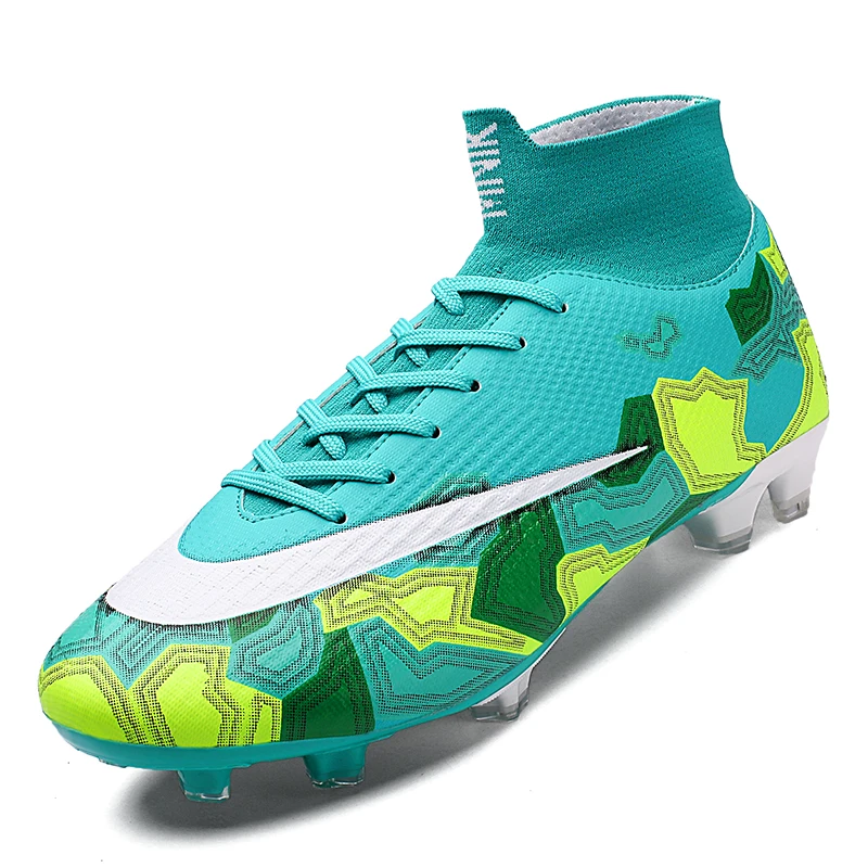 

Soccer Shoes Cleats Turf Football -Boots Sport Sneakers High Ankle Kids Indoor, Color soccer shoes