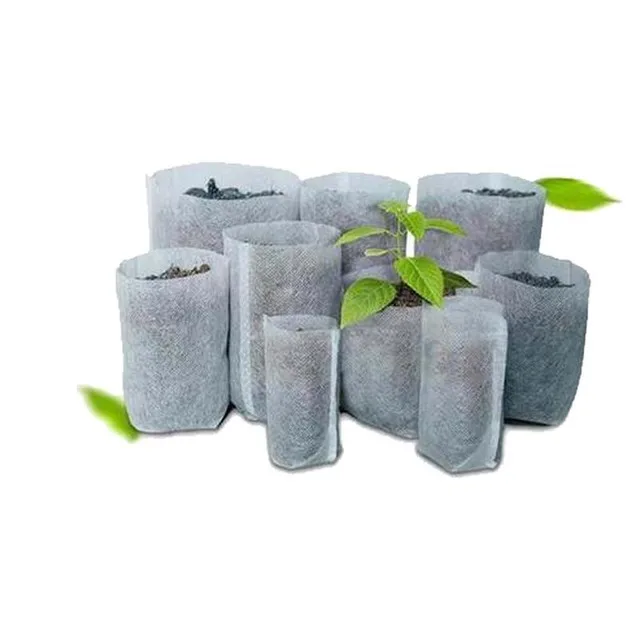 

Biodegradable Non-woven Nursery Bags Plant Grow Bags Home Garden Supply, White