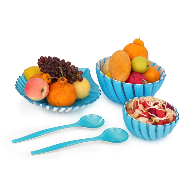 

High-Quality Dishwasher Safe Kitchen Mixing Bowls With Spoon, Ocean blue