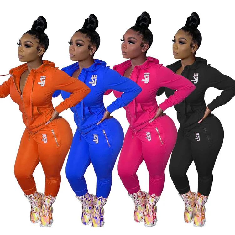 

2021 Fashion Apparel Joggers Hoodie Tracksuits Two Piece Fall Women Clothing For Women Casual suit, Pink,orange,black,wine,blue