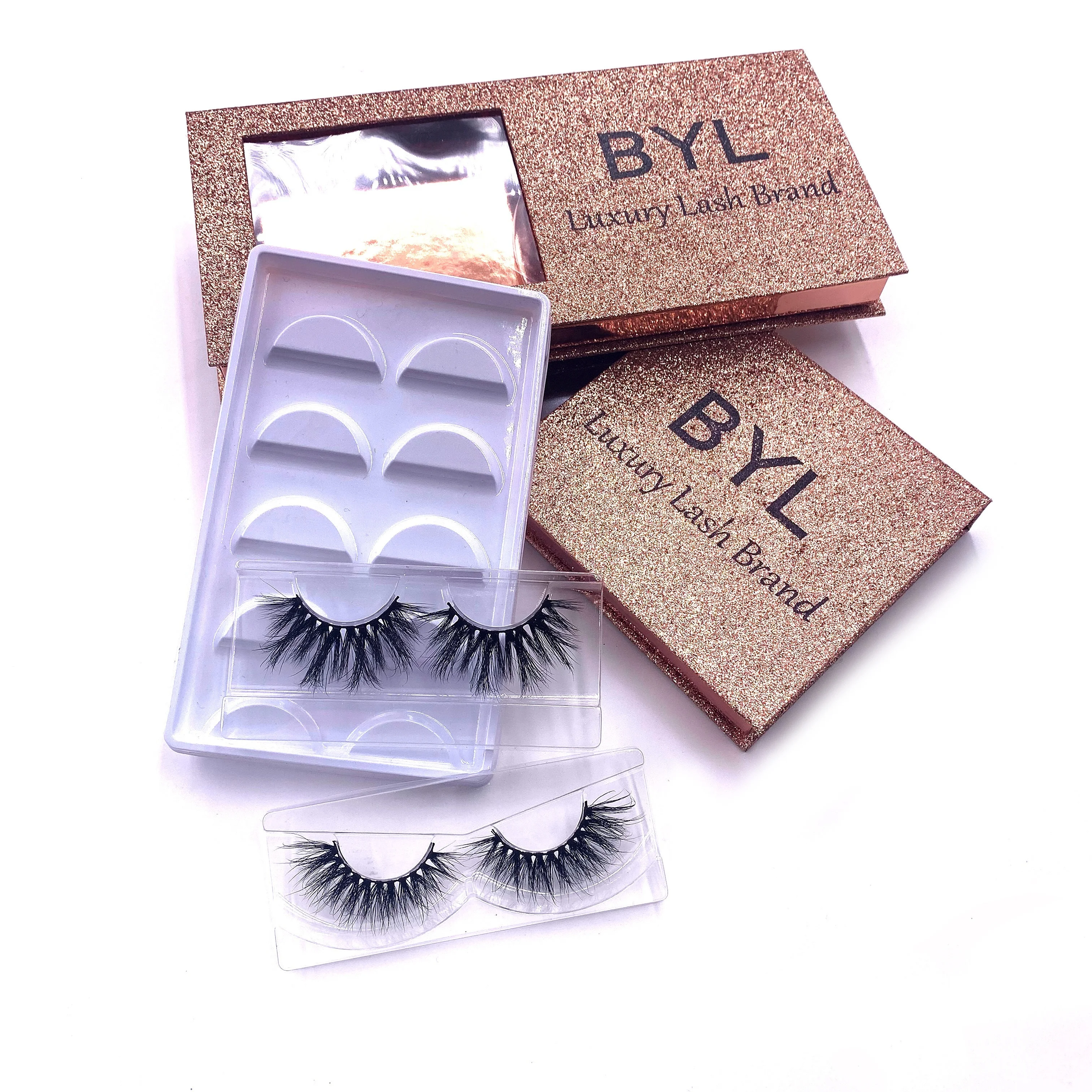 

Wholesale Private Label Long Fluffy Siberian Mink Lashes 25MM 3d Mink Eyelashes Set, Black