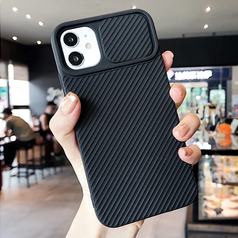 

Slide Camera Protection Phone Case For iPhone 11 12 12 Mini 11Pro Max XR XS Max X 7 8Plus SE 2020 11Pro Soft Silicone Back Cover, 6 colors,as attacked