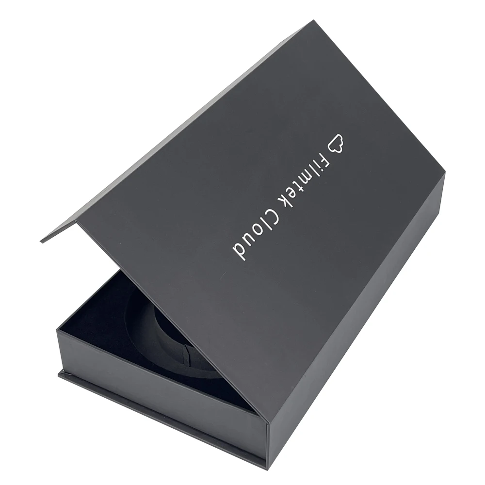 

Print Custom Logo Luxury Black Book Shaped Rigid Cardboard Foldable Gift Box Paper Clamshell Magnetic Gift Box
