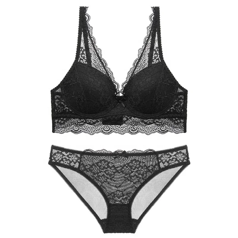 
Push Up Anti-Sagging Bra Set Girl Sexy Lace Vest Bra And Brief Sets Fashion Women Underwear Sets 