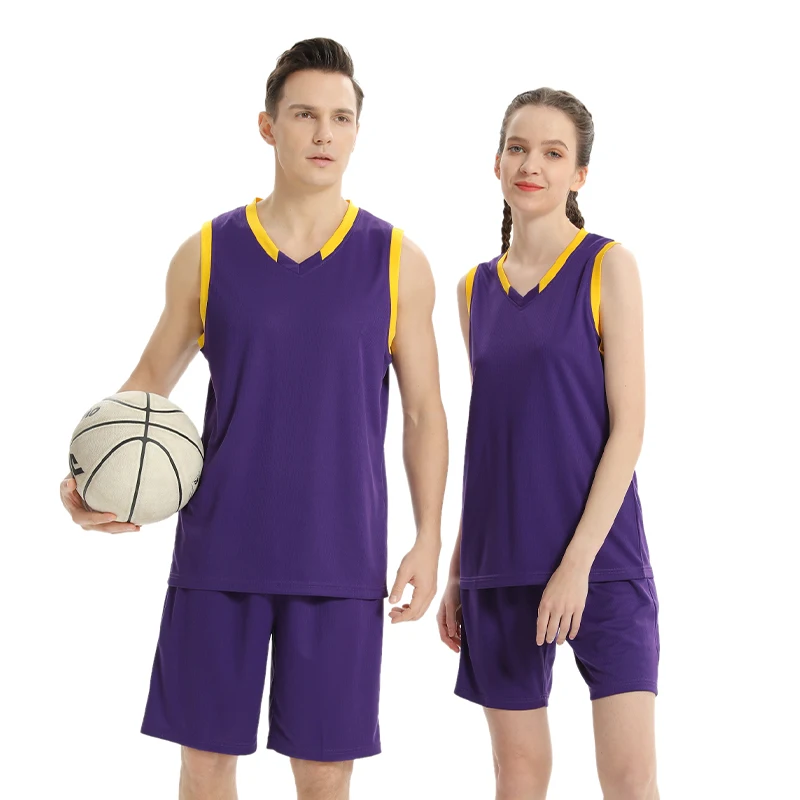

WE ARE FACTORY golden&purple basketball shirts Uniform shorts jersey