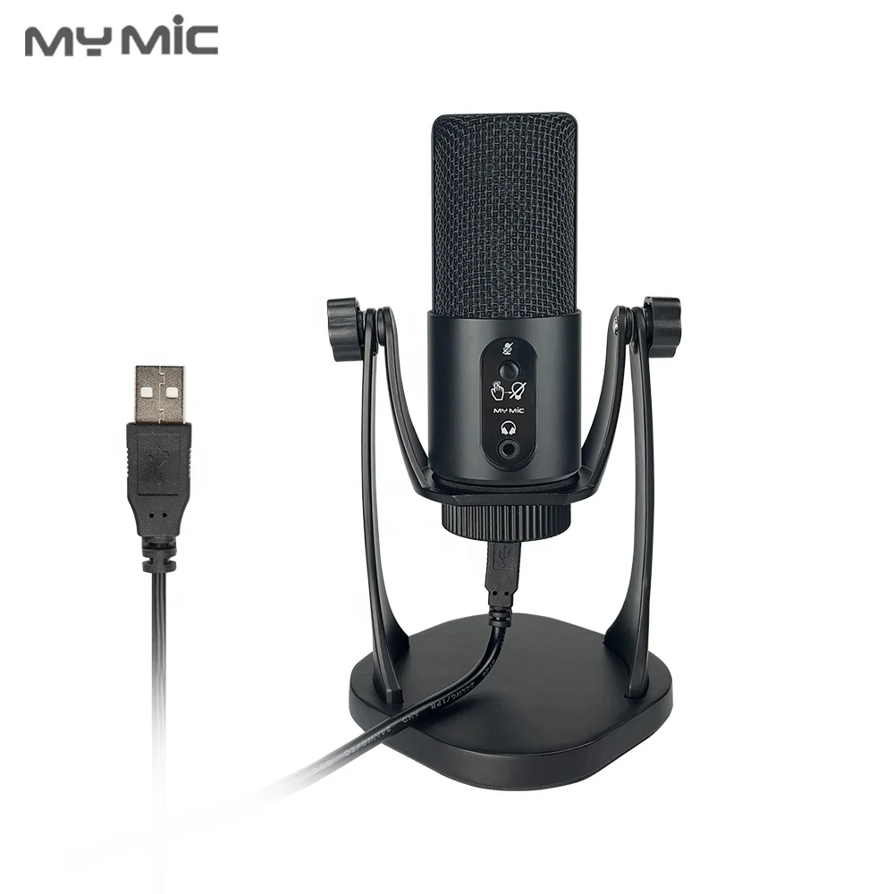 

MY MIC W111-S Professional USB Wired Condenser Studio Computer Gaming Microphone Mic for Podcast YouTube Recording with 192KHz, Black