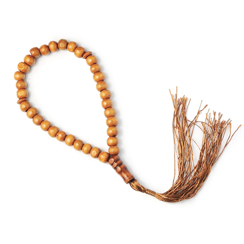 

Wholesale 33 beads Muslim Rosary Necklace 8mm Wood Rosary