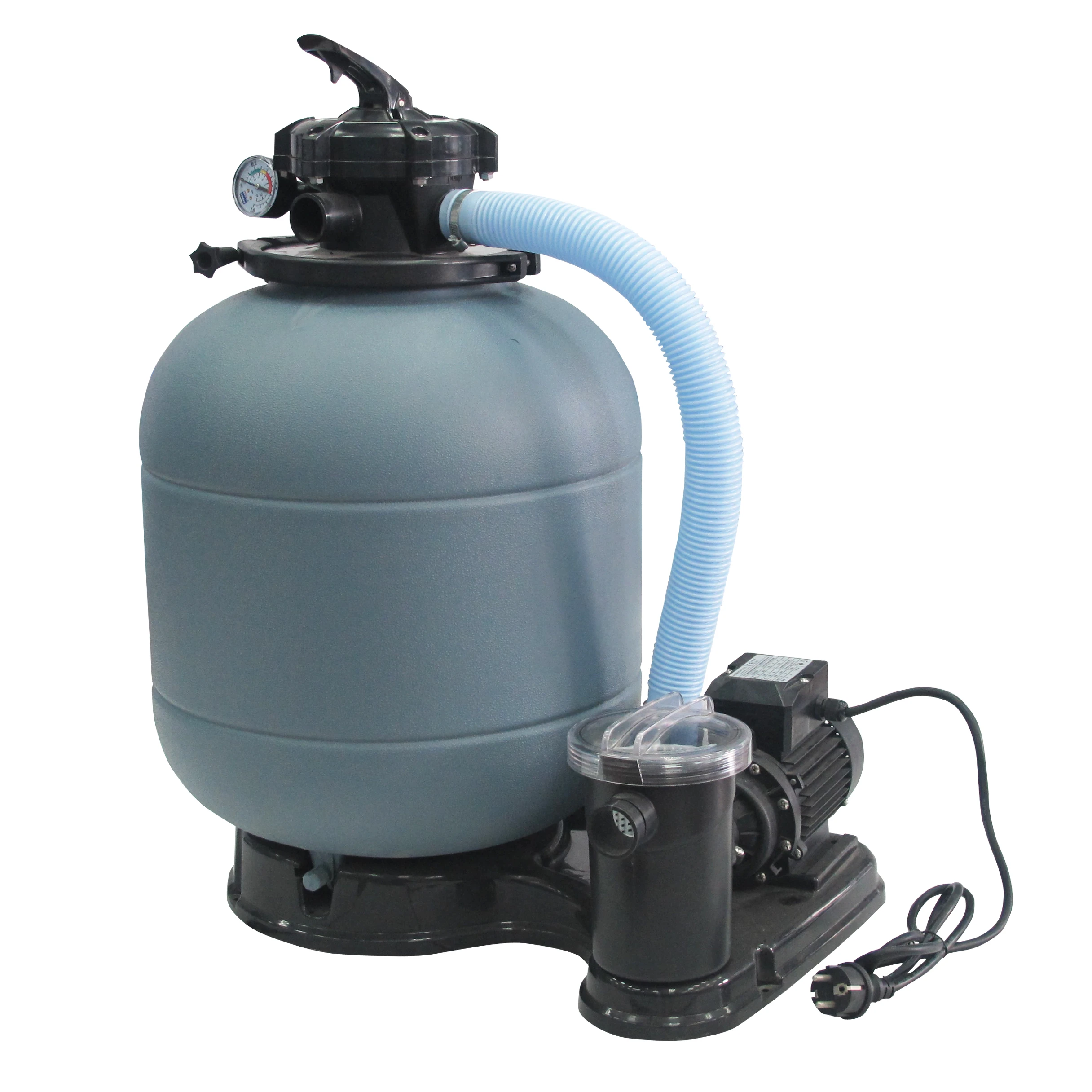 

Swimming pool water filter system, Blue/grey