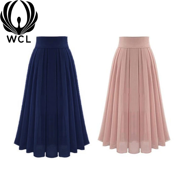 

Fashion Breathable Cool Solid Color High Waist Slim Fit Formal Chiffon Skirt Women's Waist Pleater Skirt