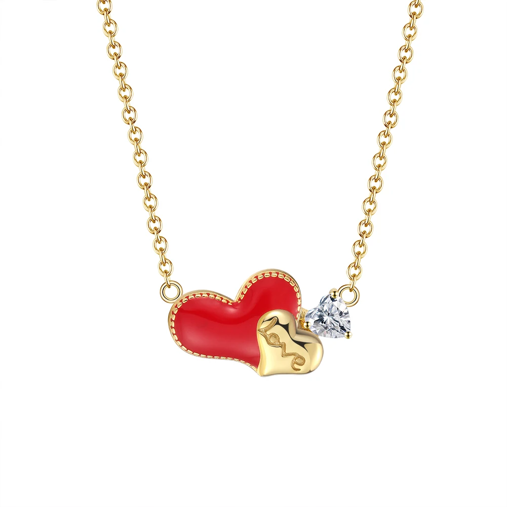 

RINNTIN EQN12 Love Elegant Jewelry 925 Sterling Silver Heart Pendant Necklace