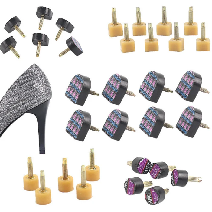 

High Heel Replacement Tips High Heel Shoe Repair Tips Stiletto Repair Heel Caps Kit Pin Taps Dowel Lifts Replacement Black, Yellow/black