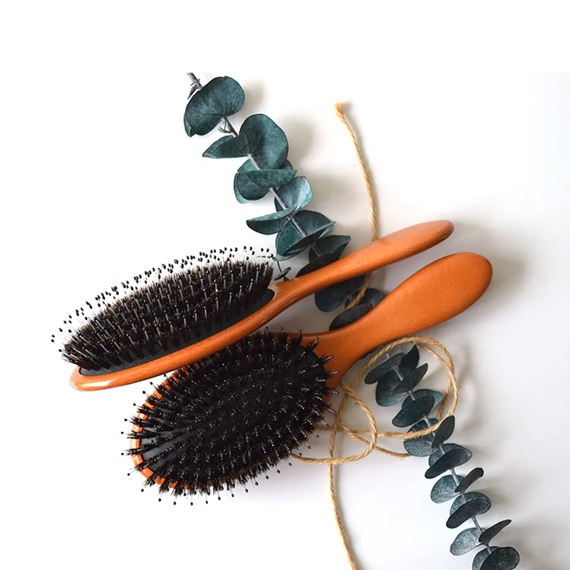

Factory Price Custom Logo High Quality Boar Bristle Cushion Paddle Hair Brush