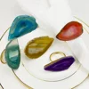 Unique natural multi-color practical agate napkin rings for restaurant wobble plate decoration
